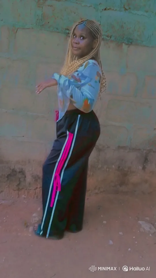 Young Woman in Braids Poses by Rustic Wall – AI Generated Video | Hailuo AI