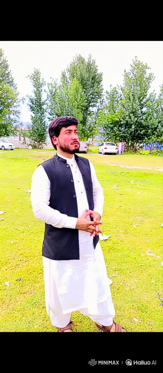 Man Reflects in Serene Green Field with Slow Zoom – AI Generated Video | Hailuo AI