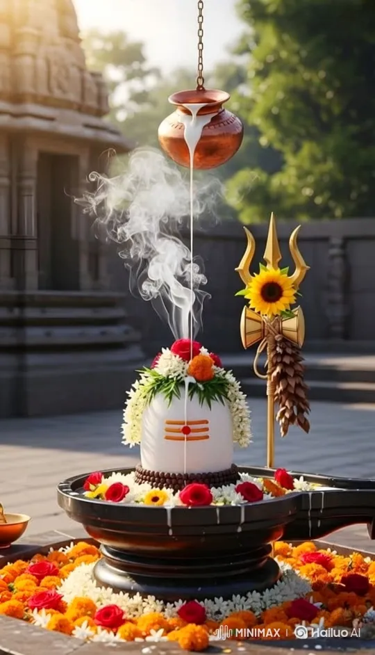 Sacred Ritual in Temple with Icon and Trident – AI Generated Video | Hailuo AI