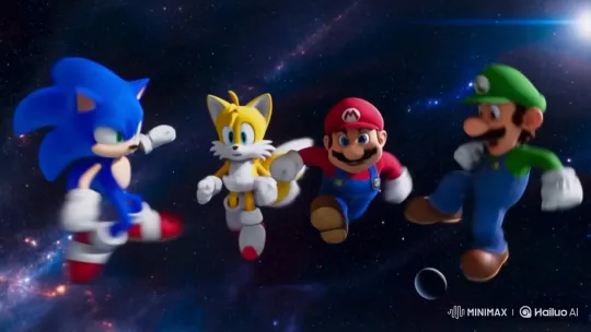 Sonic vs. Mario: Epic Space to Earth Battle – AI Generated Video | Hailuo AI