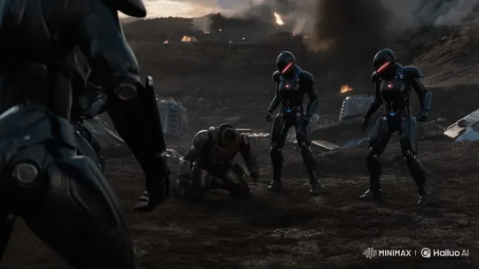 Futuristic Battlefield: Soldier's Fatal Encounter – AI Generated Video | Hailuo AI