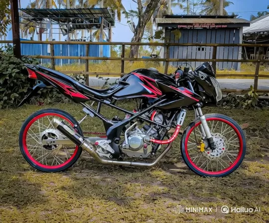 Woman Admires and Mounts Custom Motorcycle in Rustic Setting – AI Generated Video | Hailuo AI