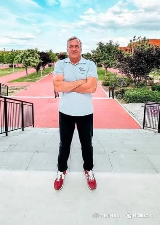 Middle-aged Man in Polo Swims in Modern Park Setting – AI Generated Video | Hailuo AI