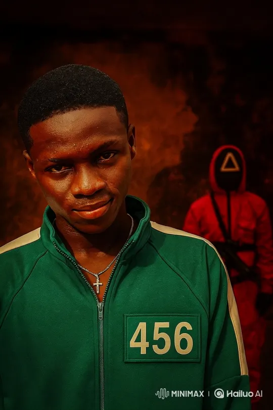Young Man in Green Tracksuit Faces Camera with Intensity – AI Generated Video | Hailuo AI