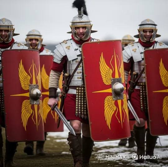 Roman Legionnaires March in Unison Across the Field – AI Generated Video | Hailuo AI