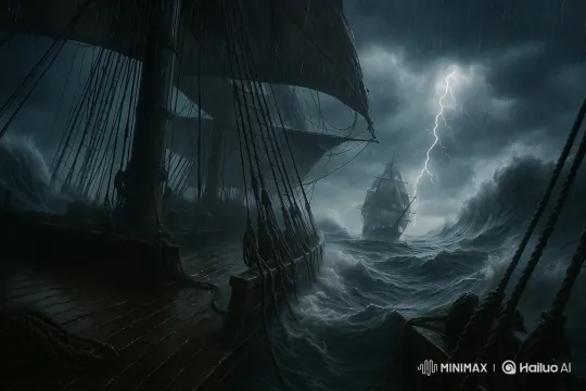 Stormy Seas: 1740s British Warship Battling a Storm – AI Generated Video | Hailuo AI