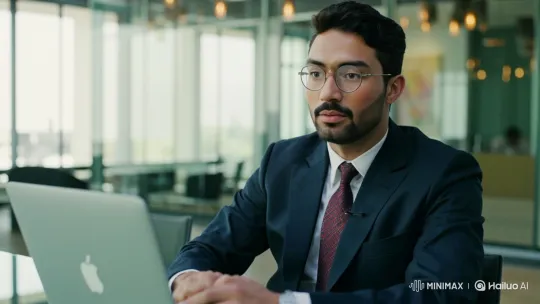 Businessman Meets Cristiano Ronaldo in Office Discussion – AI Generated Video | Hailuo AI