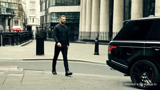 London Gangster's Dramatic Arrival in Sleek Range Rover – AI Generated Video | Hailuo AI