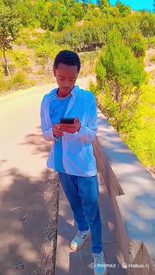 Young Man Ignored by Passing Car, Focused on Phone – AI Generated Video | Hailuo AI
