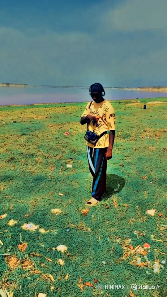 Young Man in Graphic Tee Walks Across Green Field – AI Generated Video | Hailuo AI