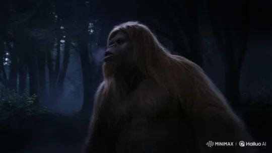 Bigfoot Evades Werewolf Chase in Spooky Forest – AI Generated Video | Hailuo AI