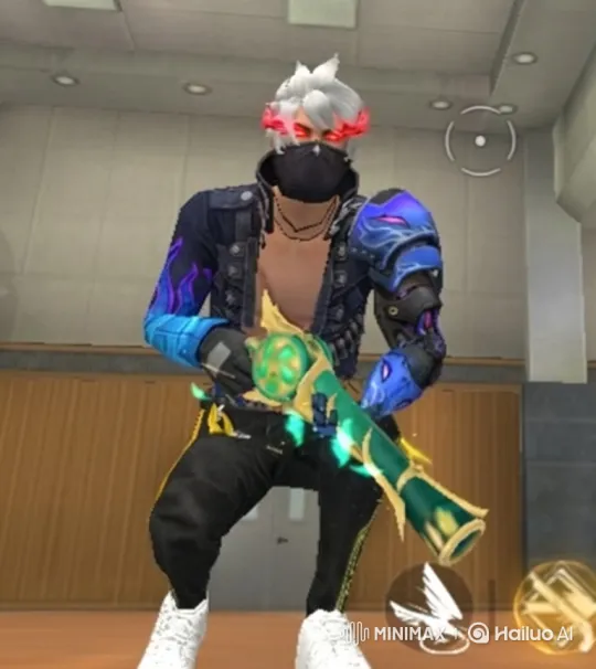 Intense Male Character in Ready Stance with Futuristic Weapon – AI Generated Video | Hailuo AI
