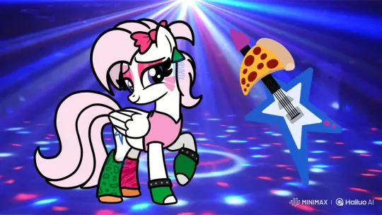 Glam Rock Pony on a Colorful Dance Floor – AI Generated Video | Hailuo AI
