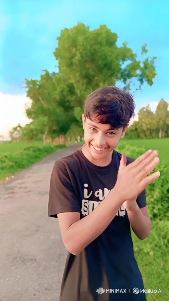 Boy on Path with Upward Camera Movement – AI Generated Video | Hailuo AI