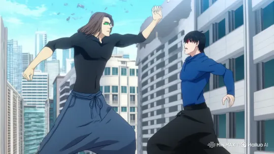 Anime-style Fight: Magical Duel Across a Destructive Cityscape – AI Generated Video | Hailuo AI