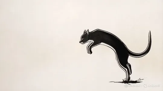 Chinese Ink Cat Performs Dramatic Slash in Artistic Animation – AI Generated Video | Hailuo AI