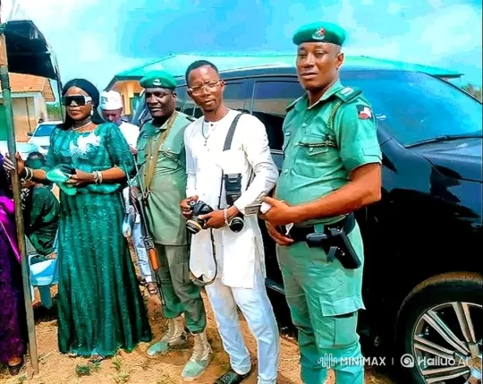 Outdoor Group Portrait Session with Armed Guards – AI Generated Video | Hailuo AI