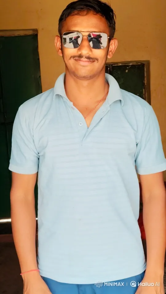 Young Man in Striped Polo Shirt, Reflective Sunglasses – AI Generated Video | Hailuo AI