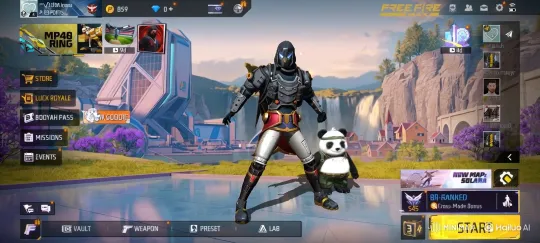 Futuristic Game Character in Confident Stance with Panda Companion – AI Generated Video | Hailuo AI