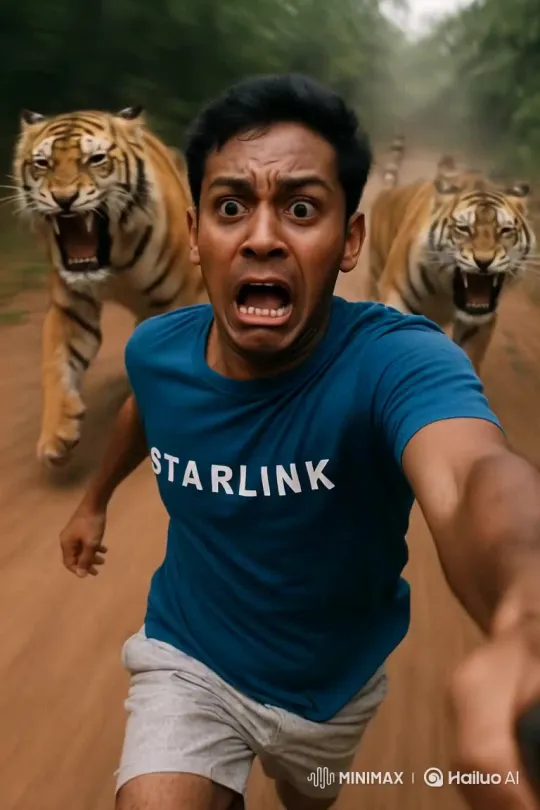 Brave Person Continues Filming Despite Tiger Encounter – AI Generated Video | Hailuo AI