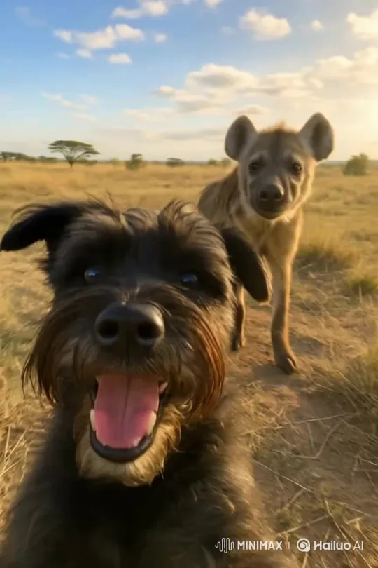 Conflict Between Wolves and Hyenas – AI Generated Video | Hailuo AI