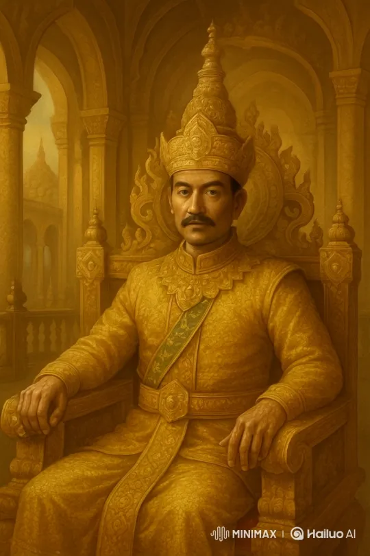 Formal Portrait of a Monarch on a Golden Throne – AI Generated Video | Hailuo AI