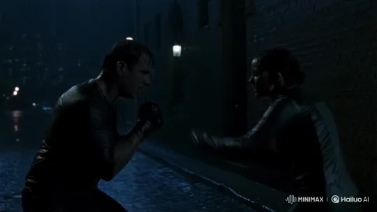 Athletic Couple Engages in Intense Street Fight – AI Generated Video | Hailuo AI