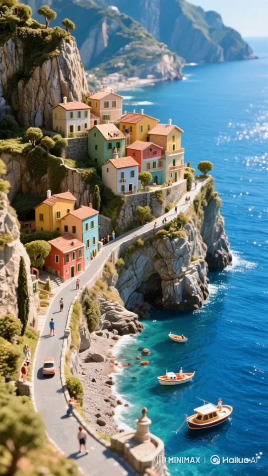 Spectacular Seaside Village Panorama – AI Generated Video | Hailuo AI