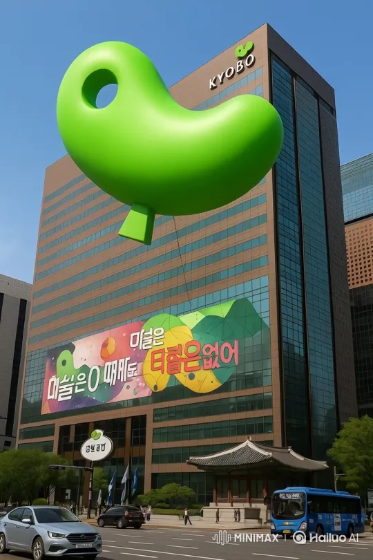 Kyobo Building: Colorful Balloon Release in Cityscape – AI Generated Video | Hailuo AI