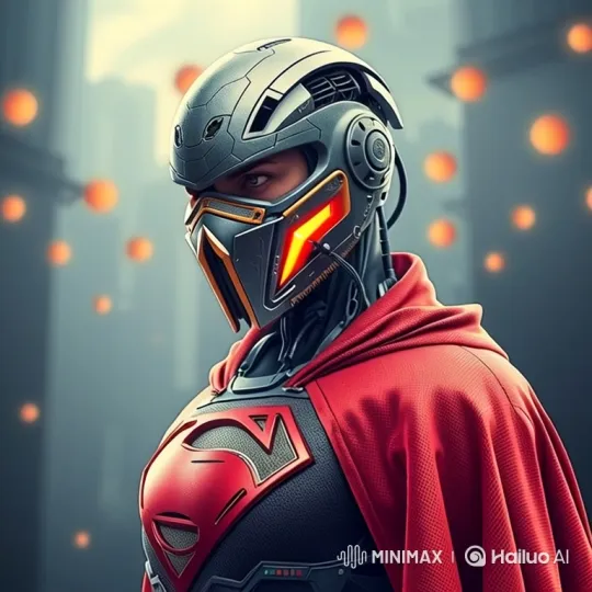 Cybernetic Figure with Intense Gaze and Eye Energy Beams – AI Generated Video | Hailuo AI