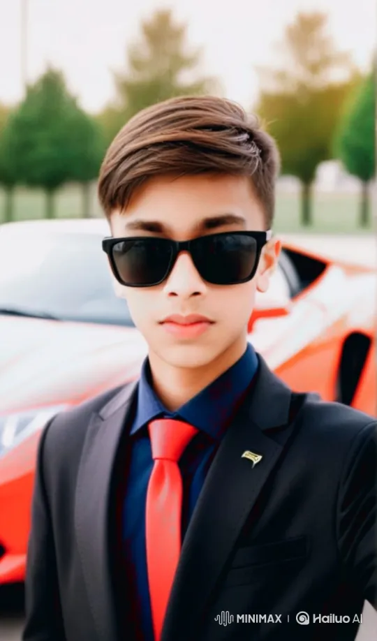 Stylish Young Man Poses by Sports Car – AI Generated Video | Hailuo AI