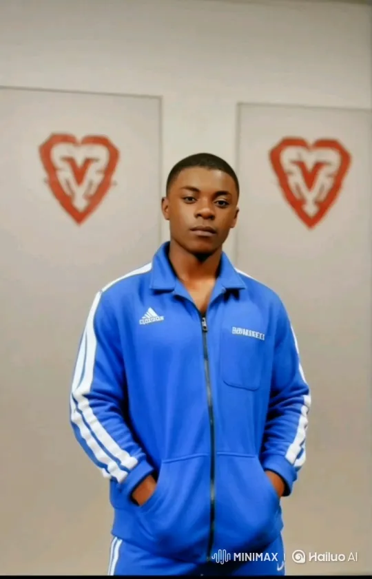Young Black Man in Tracksuit Stands Firmly Amidst Camera Movement – AI Generated Video | Hailuo AI