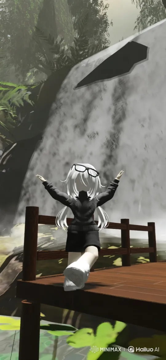 Anime-style Panorama: Earth from Space with Waterfall Scene – AI Generated Video | Hailuo AI