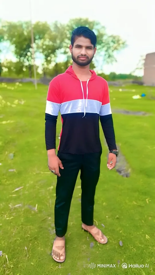Young Man Smiles Warmly in Lush Field Setting – AI Generated Video | Hailuo AI