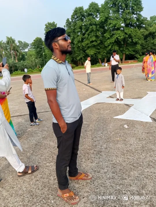 Man and Group Watch Airplane Fly Overhead – AI Generated Video | Hailuo AI