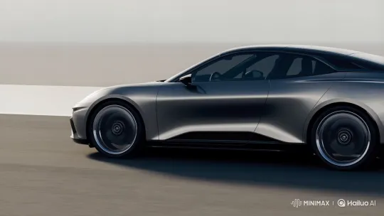 Realistic Tracking Shot of a Modern Car – AI Generated Video | Hailuo AI