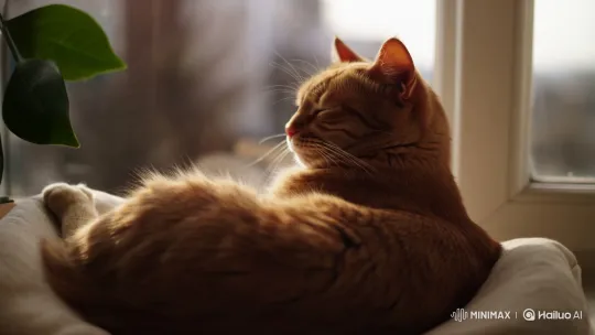 Gentle Sleep of a Ginger Tabby Cat – AI Generated Video | Hailuo AI