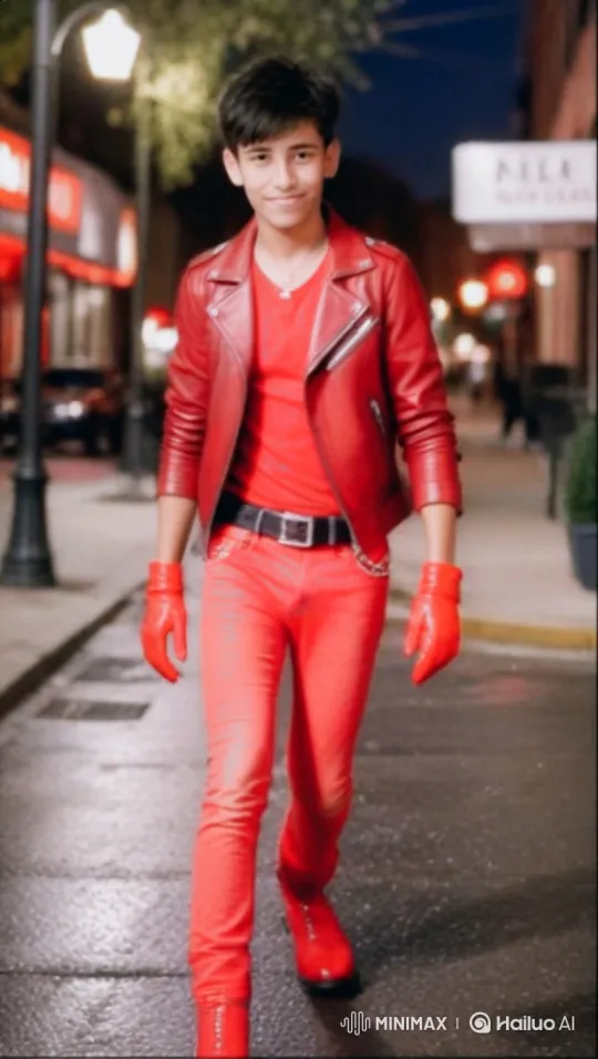 Young Man in Red Outfit Boards Helicopter in Wet City Street – AI Generated Video | Hailuo AI