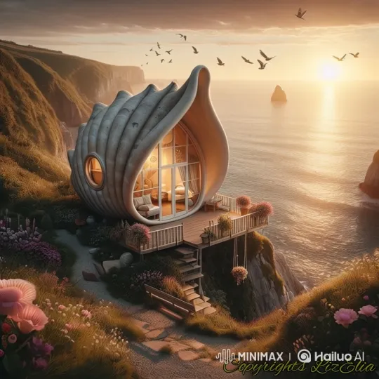 Walk to Seashell House at Sunset: A Coastal Journey – AI Generated Video | Hailuo AI