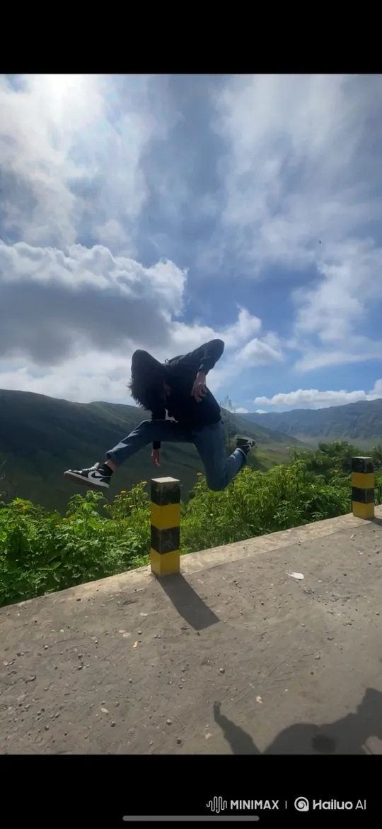 Jumping Person Reveals Earth from Mountain to Space – AI Generated Video | Hailuo AI
