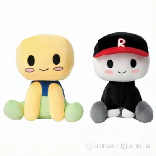 Plush Toys Share Affectionate Kiss in White Background Video – AI Generated Video | Hailuo AI