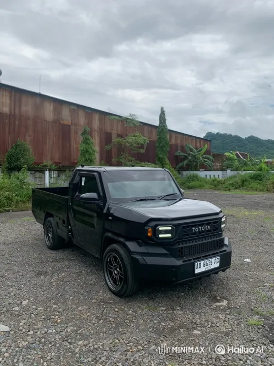 Custom Black Pickup Truck Lowering on Gravel Lot – AI Generated Video | Hailuo AI