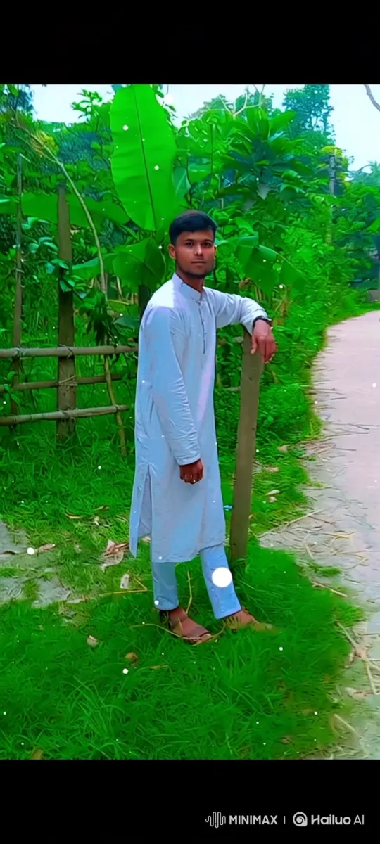 Peaceful Young Man in Verdant Natural Setting – AI Generated Video | Hailuo AI