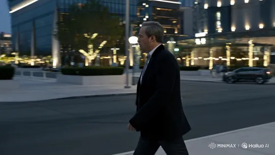 Modern City Twilight: Man Enters Luxurious V8 Car – AI Generated Video | Hailuo AI