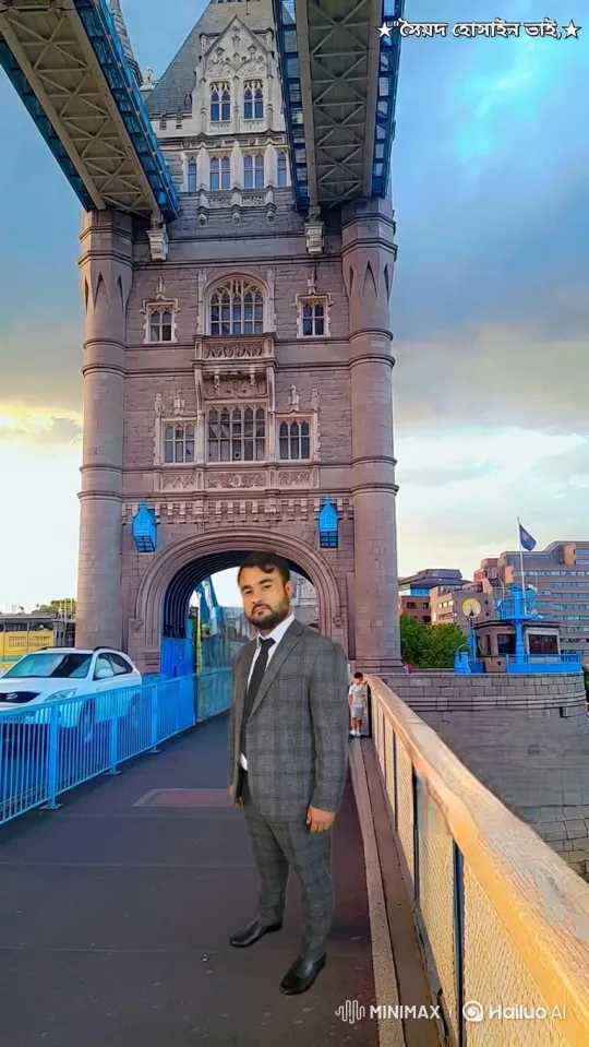 Man in Suit Boards Rolls-Royce on Tower Bridge – AI Generated Video | Hailuo AI