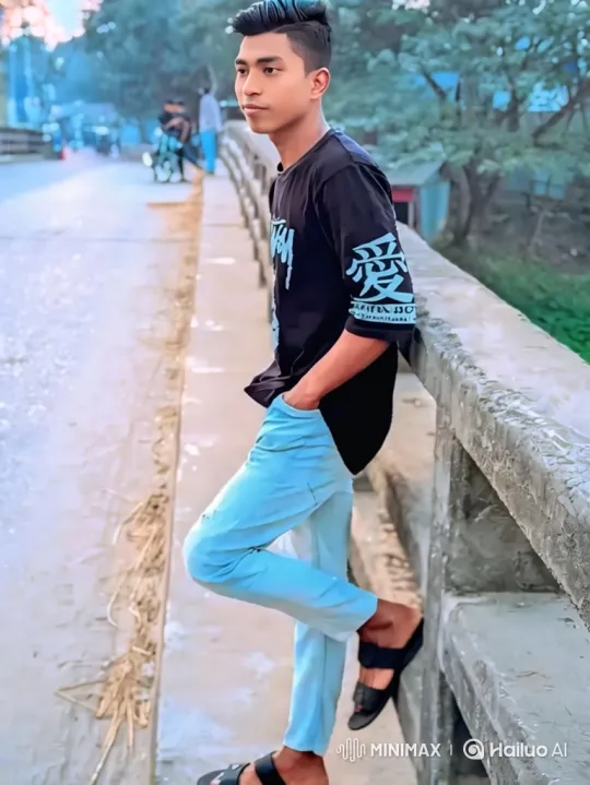 Young Man Reflecting on a Bridge with Subtle Smile – AI Generated Video | Hailuo AI