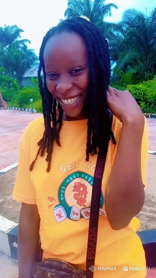 Joyful Woman Walking in a Tropical Park – AI Generated Video | Hailuo AI