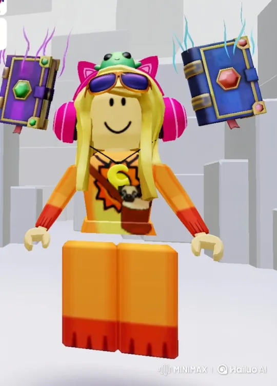 Female Roblox Avatar Enjoys a Magical Bath with Floating Books – AI Generated Video | Hailuo AI