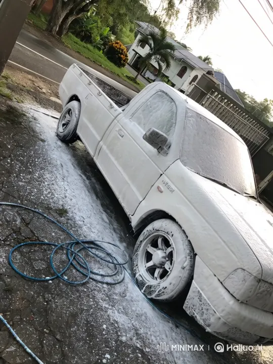 White Pickup Truck Lowered on Air Suspension – AI Generated Video | Hailuo AI