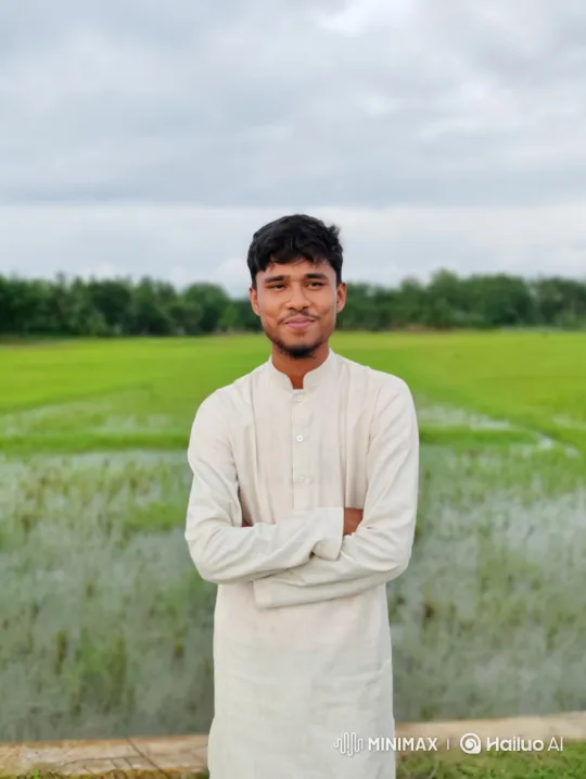 Young Man Greet with Warmth Amidst Serene Rice Field – AI Generated Video | Hailuo AI